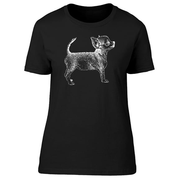 White Silhouette Of Sideview Dog Tee Women's -Image by Shutterstock