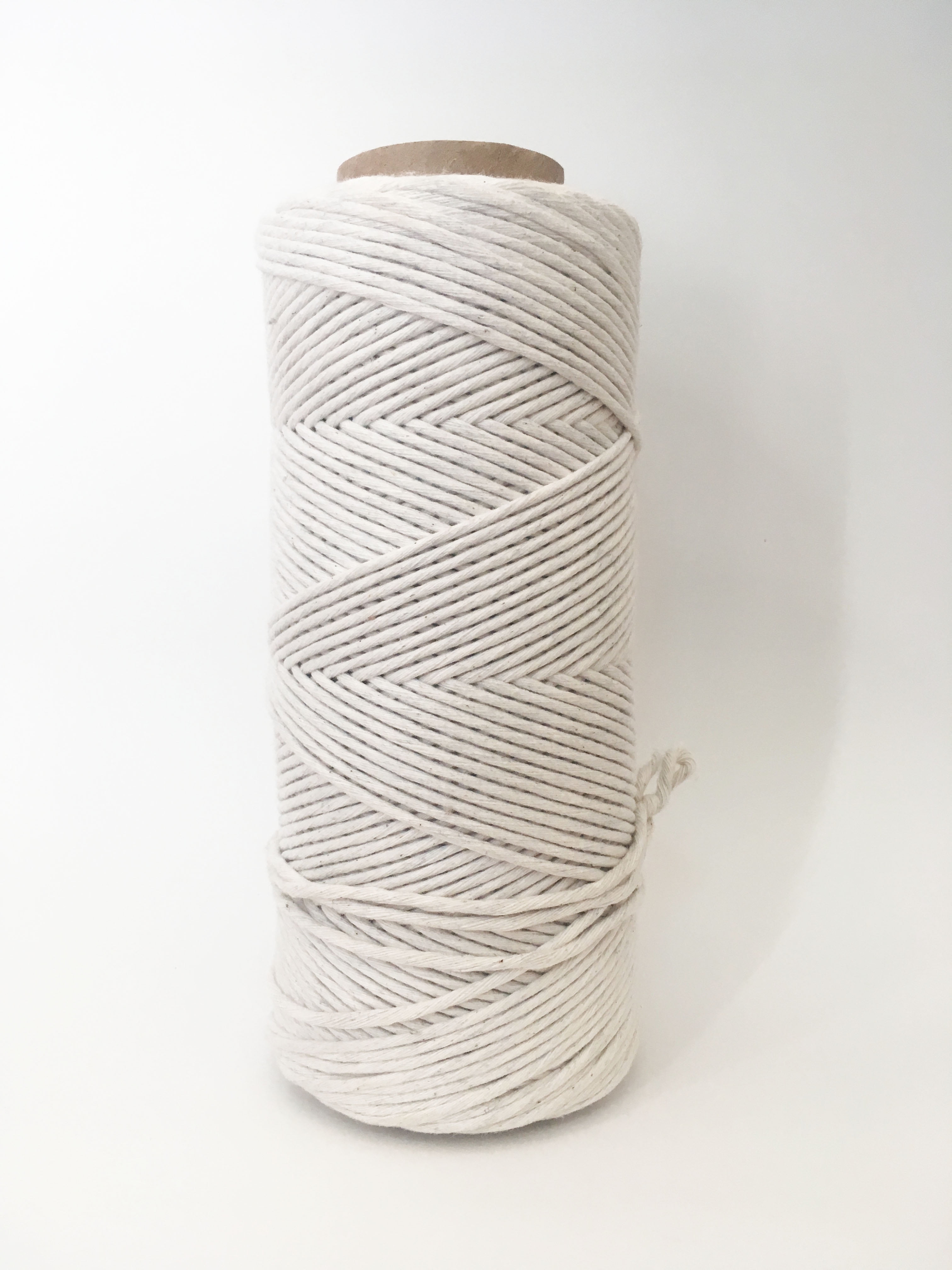 5mm Single Strand Cotton Macrame Cord - Natural 