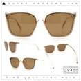 thumbnail image 2 of Womens Oversized Inset Lens Classy Minimal Fashion Horn Rim Sunglasses Beige - Brown, 2 of 8