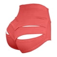 thumbnail image 5 of idosla Women's Cut Out Yoga Shorts Scrunch Booty Hot Pants High Waist Gym Workout Active Butt Lifting Sports Leggings (Red, L), 5 of 8