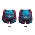 thumbnail image 3 of Balery Neon Cyberpunk Blue Bear Pattern Women's Running Shorts with Liner 2 Pockets Elastic Workout Athletic Gym Yoga Shorts-Large, 3 of 7