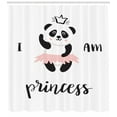thumbnail image 3 of Ambesonne Cartoon Shower Curtain, Ballerina and Panda Themed, 69"Wx84"L, White Black Rose, 3 of 3