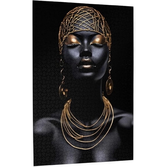 Puzzles For Adults 1000 Pieces  African American Black Woman Formation Wooden Wall Art Pictures For Living Room Props Toys Jigsaw Puzzle Funny Gift
