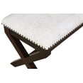 thumbnail image 6 of Monte Carlo Bench with Dark Walnut Base and Trim in Linen White Fabric, 6 of 6