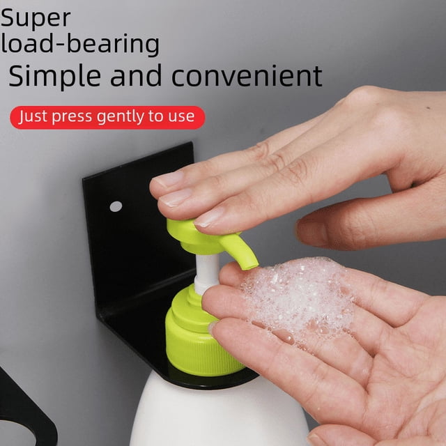 Botella colgante de desinfectante de manos para baño, gancho para detergente de cocina sin perforaciones, colgador de jabón corporal de aluminio espacial