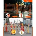 thumbnail image 4 of Metal Expandable Barricade Gate Outdoor, 16FT Folding Safety Barrier Gate, Portable Traffic Barricade Fence, 4 of 6