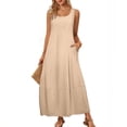 thumbnail image 1 of Ovzne Robes pour Femmes 2025 Robe Femme Robe Décontractée Sans Manches Mini Robe d'Été Printemps Col Rond Débardeur Ample Plage Courte Robes Robe d'Été Liquidation, 1 of 7