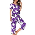 thumbnail image 6 of JOANKDMI 2 Piece Sleepwear PJs Outfit Womens Cute Ghost Lightweight Spiderweb Print Pajama Costume for Halloween Party Roleplay Novelty Loungewear Suit Clothing, S-3XL, 6 of 6