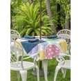 thumbnail image 2 of Outdoor Tablecloth with Umbrella Hole and Zipper, Easter Eggs Round Table Cloth 54 Inch Waterproof Tablecloth, Cute Colorful Spring Love Country Picnic Table Cover for Patio Camping, 2 of 7