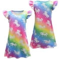thumbnail image 2 of 3PC Girls Nightgowns Rainbow Cartoon Sleepwear Pajamas, Little Girls 3-8 Years, 2 of 6