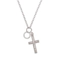 thumbnail image 2 of Delight Jewelry Silvertone Abuela Eternity Ring Be Strong and Courageous Engraved Cross Zoey Necklace, 28", 2 of 4