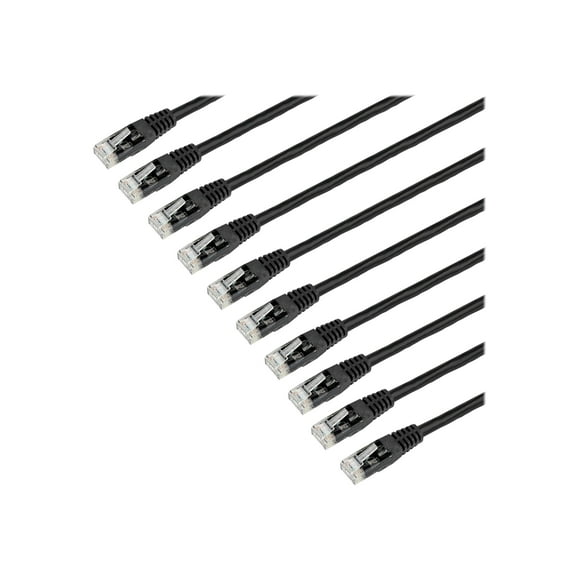StarTech.com 6ft CAT6 Ethernet Cable, 10 Gigabit Molded RJ45 650MHz 100W PoE Patch Cord, CAT 6 10GbE UTP Network Cable with Strain Relief, Black, Fluke Tested/UL Certified Wiring, 10 Pack - Category 6, 24AWG, TIA (C6PATCH6BK10PK) - Patch cable - RJ-45 (M) to RJ-45 (M) - 100 ft - UTP - CAT 6 - molded - black (pack of 10)