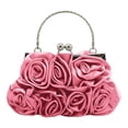 thumbnail image 2 of TrendOFT Womens Evening Bags Satin 14 Roses Handheld Clutch Wedding Party Formal Event Accessory Formal Clutch Pink One Size, 2 of 4