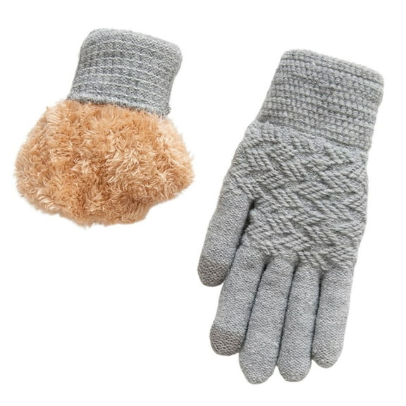 Winter Gloves Men and Women Gloves for Cold Weather Women's New Double Layer Mittens With Thickened Jacquard Knit Warm Winter Cycling Ski Gloves