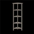 thumbnail image 1 of 4-Tier Corner Wooden Bookcase, Washed Grey, 1 of 1