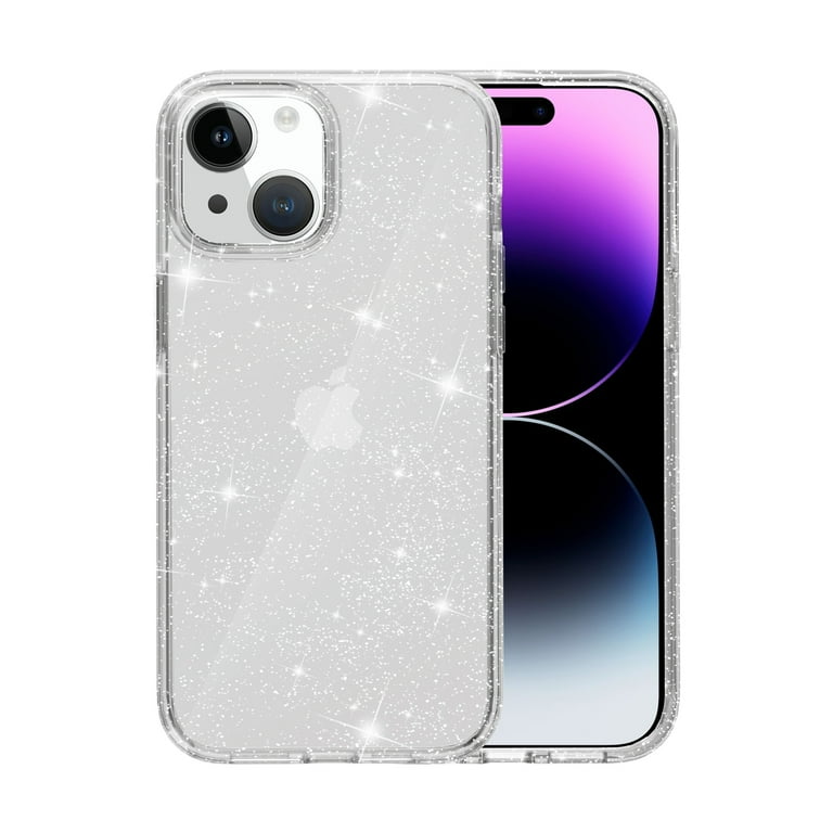 For IPhone 15 Plus Sparkly Glitter Protective Case Shockproof Hard Pc Soft Tpu Phone Cover White Sku101135808c