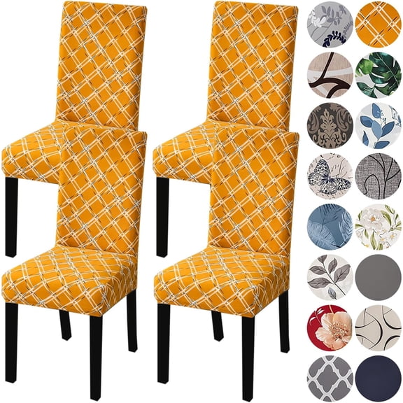 Chair Covers for Dining Room Set of 4,Stretch Spandex Parsons Chair Slipcover 4 Pack,Washable Anti-dust Chair Seat Covers for Kitchen,Wedding,Party