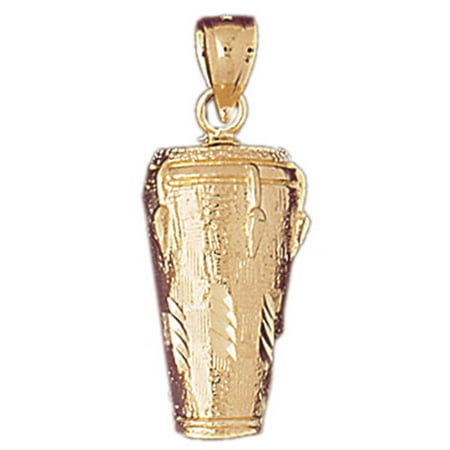 14K Yellow Gold Congas Pendant - 29 mm