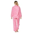 thumbnail image 4 of Casual Nights Women's Flannel Long Sleeve Button Down Pajama Set, 4 of 5