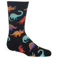 thumbnail image 3 of Hot Sox Kids' Fun Animal Crew Socks-1 Pair Pack-Cool & Cute Gifts for Boys & Girls Large-X-Large Dinosaur (Black), 3 of 4