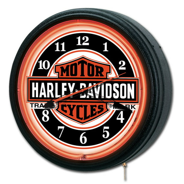 Nostalgic Trademark B S Neon Clock Hdl, Harley Davidson Neon Table Lamp