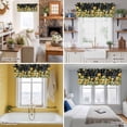 thumbnail image 5 of Summer Floral Valance Curtain Watercolor Sunflower Eucalyptus Leaves Letter Print Window Valances Rod Pocket Short Curtains Window Treatments for Kitchen Bedroom Bathroom Laundry 60" x 18", 5 of 9
