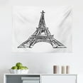 thumbnail image 1 of Eiffel Tower Tapestry, Greeting from Paris France Romantic Poster, Fabric Wall Hanging Decor for Bedroom Living Room Dorm, 2 Sizes, Peach Dark Slate Blue, by Ambesonne, 1 of 1