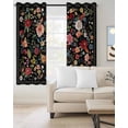 thumbnail image 2 of Watercolor Flowers Blackout Curtains 45 Inches Long for Bedroom, Farmhouse Floral Vintage Black Thermal Insulated Room Darkening Black Out Window Curtain Panels Grommet Drapes for Living Room, 2 of 8
