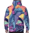 thumbnail image 3 of Bingfone Hip-Hop DJ Dolphin Men's Drawstring Hoodie Long Sleeve Pocket Sweatshirts-X-Large, 3 of 6