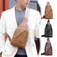 thumbnail image 1 of Xihbxyly Bolso de Pecho para Hombre, de Piel Suave, Impermeable, con Bolsillo Oculto Antirrobo, Puerto de Carga Usb, Correa de Hombro Transpirable, para Uso Informal, para Actividades Al Aire Libre,, 1 of 7