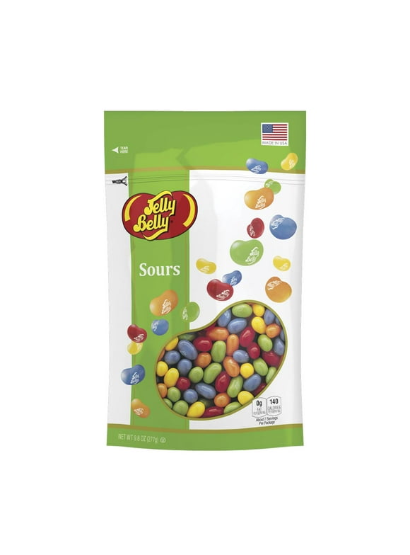 Jelly Belly Sours Jelly Beans - Mix of 5 Sour Fruit Flavors, Pack of 6 x 9.8 Ounce Pouch Bags