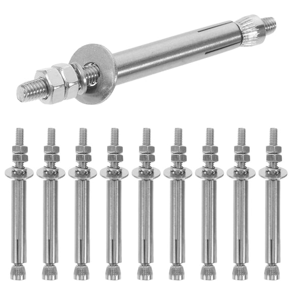 NICEXMAS 10-Pack Heavy Duty Stainless Steel Concrete Anchors for Masonry Fastening and Secure Hardware Installation