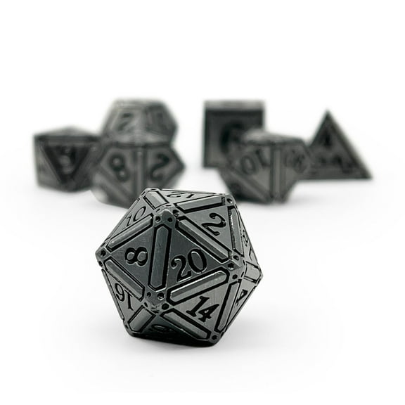 DnD Dice | Ironworks - Holy Avenger 7 Piece RPG set Alloy Dice | Norse Foundry