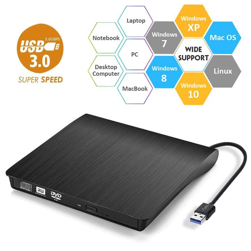 External CD Drive USB 3 0 Portable CD DVD RW Drive Slim DVD CD ROM 