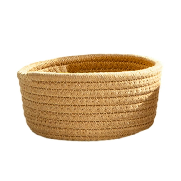 Round Woven Storage Baskets, Soft Cotton Rope Woven Blanket Baskets Storage Basket Portable Basket Organizer Decorative Baskets for Storage Living Room