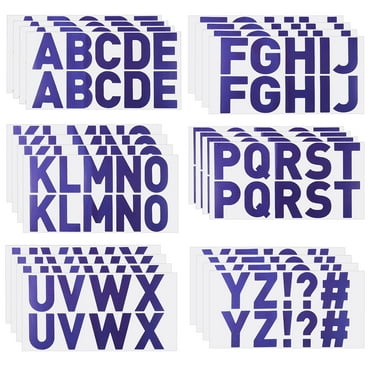 Uxcell Letter Stickers 2.5", Self Adhesive Vinyl Large Alphabet Number Stickers, Flash Dark Blue 240 Pcs/ 24 Sheets