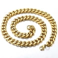 thumbnail image 2 of YTTAL 3/5/7/9mm Wide 16"-24" Mens Gold Plated Stainless Steel Chain Cuban Curb Necklace, 2 of 14