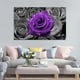Tableau Abstrait Floral Violet Rose Toile ART Mural Imprimé Sans Cadre – image 3 sur 4