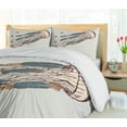 thumbnail image 5 of Ambesonne Jellyfish Duvet Cover Sets, Boho Feather Shells Fish, 2-Queen, Grey Beige Brown, 5 of 7