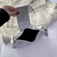 thumbnail image 3 of Yucurem PU Leather Chic Hobo Bag Adjustable Strap Women Y2K Messenger Bag (Silver), 3 of 8