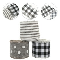 Phenofice 3Pack Imitation Linen Wired Ribbon for Christmas and Holiday Decorations Ideal for Craft DIY Projects