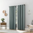 thumbnail image 6 of Archaeo Textured Linen Blend Total Blackout Grommet Top Curtain, 50"W X 63"L, Storm Blue, 6 of 8