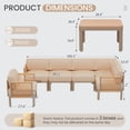 thumbnail image 2 of Erinnyees 7 Pieces Patio Sectional Furniture Set, Aluminum Outdoor Conversation Set with Single seat, 6" Thick Cushions & Coffee Table, All-Weather Sofa for Poolside Deck, Backyard, Light Beige, 2 of 7