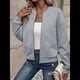 thumbnail image 5 of Chaqueta Informal de Mujer con Cuello Alto y Cremallera, Ideal para Otoño. Conjuntos con Bolsillos. Gris 5XL, 5 of 10