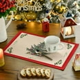 thumbnail image 3 of mubwai Xmas Pine Red Winter Placemats Set of 4, 12x18 Inch Christmas Table Mats for Table Runner Party Kitchen Dining Decoration, 3 of 6