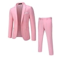 thumbnail image 2 of Mens 2-Piece Solid Color Wedding Slim Fit Suit Jacket&Pants, 2 of 5