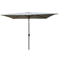 thumbnail image 5 of 6 x 9ft Outdoor Patio Umbrella, Rectangular Waterproof Market Umbrella with Crank and Push Button Tilt without Flap, Outside Shade Umbrella for Patio Garden Lawn Pool Backyard, Medium Grey, 5 of 7