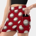 thumbnail image 3 of Baseballs On Red Background Women's skirt Mini Skirts A Line Skirt With Hide Pocket Baseball Baseball Baseball Baseball For, 3 of 7