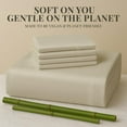 thumbnail image 3 of Sacred Thread Rayon Derived from Bamboo Sheets King Size, 18'' Deep Pocket Cooling Sheets for Hot Sleepers, 6 PC Cooling Sheets (King Size) (Cream), 3 of 9