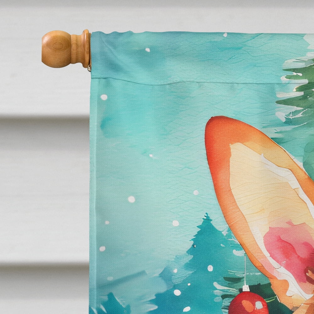 Caroline's Treasures DAC3429CHF Corgi Christmas House Flag Large Porch Sleeve Pole Decorative Outside Yard Banner Artwork Wall Hanging, Polyester, House Size, Multicolor